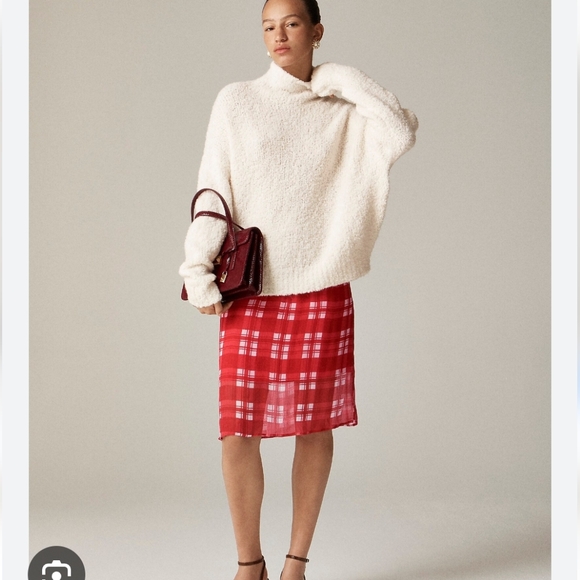 J.Crew cream boucle mock neck oversized sweater small S - Picture 1 of 10